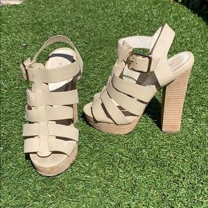 ALDO Nude wooden heels